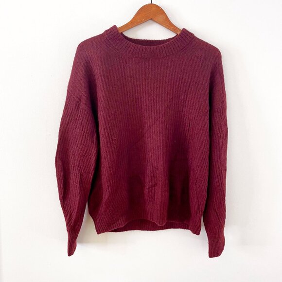 Everlane Burgundy The Cocoon Crew in Alpaca Sweater, Size Small - Picture 3 of 7